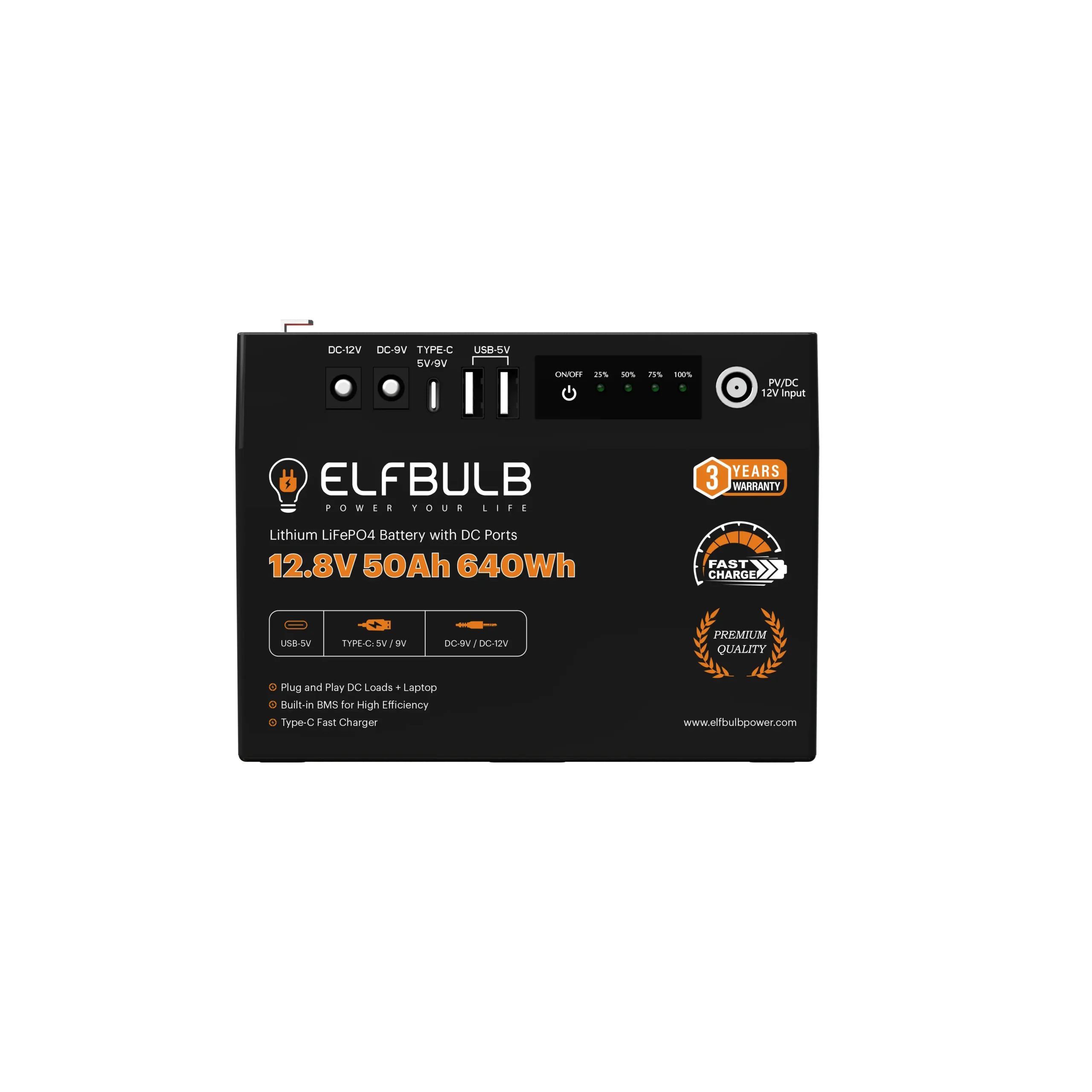12V50AH Lithium Battery with DC Ports (1)