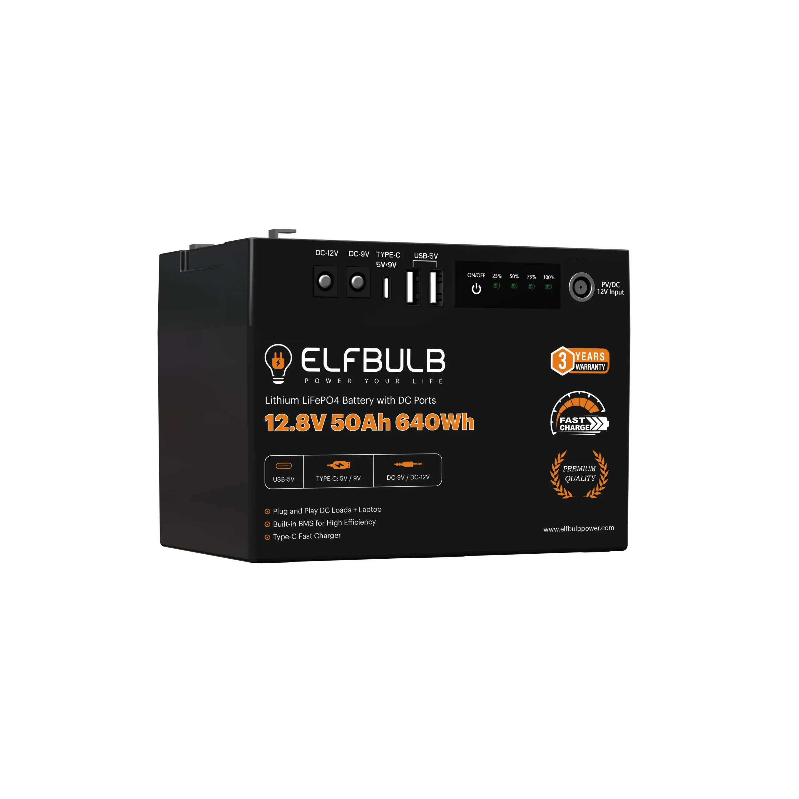 12V50AH Lithium Battery with DC Ports (5)