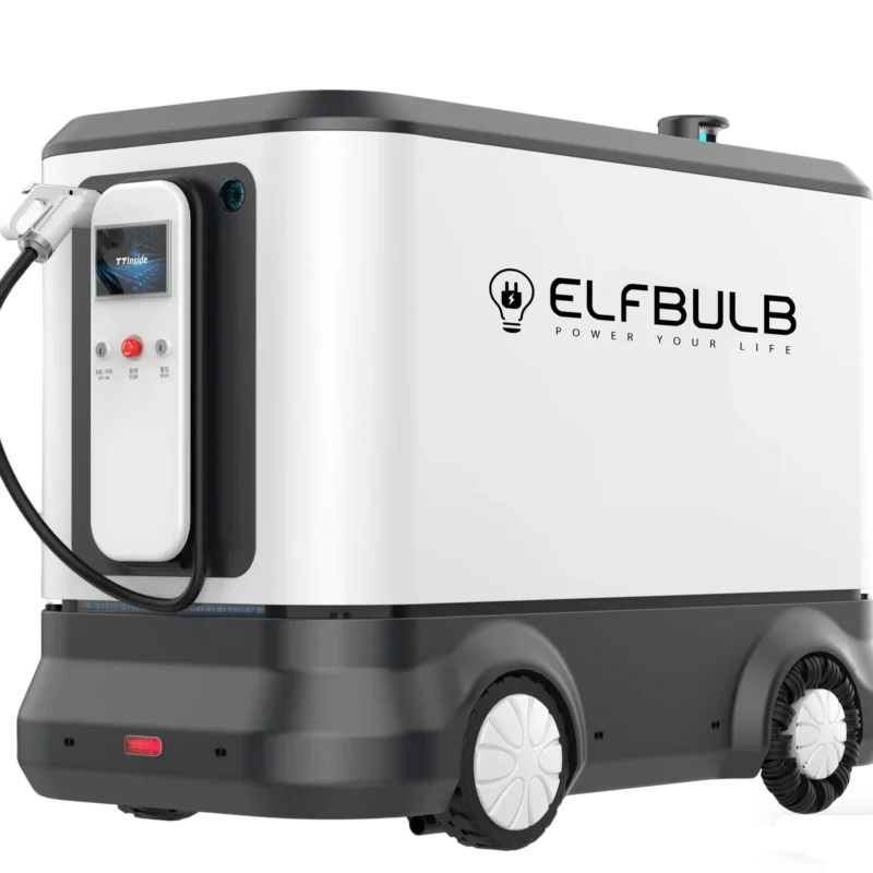 Mobile 120kWh Energy Storage + 60KW 80KW EV Charger Robot for Emergency Rescue Site Power Supply